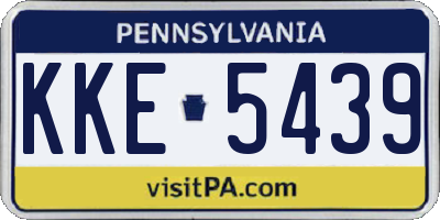 PA license plate KKE5439