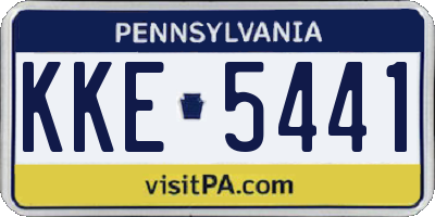 PA license plate KKE5441