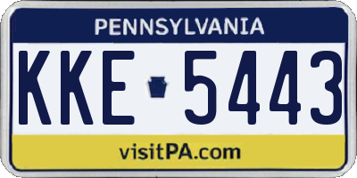 PA license plate KKE5443