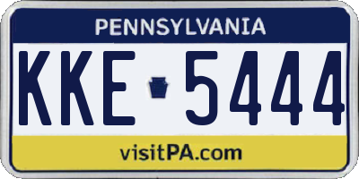 PA license plate KKE5444