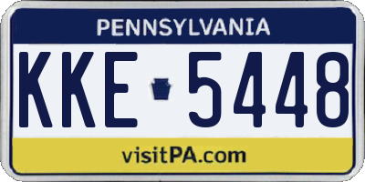 PA license plate KKE5448