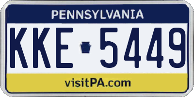 PA license plate KKE5449