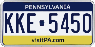PA license plate KKE5450