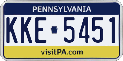 PA license plate KKE5451
