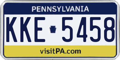 PA license plate KKE5458
