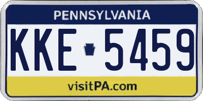 PA license plate KKE5459