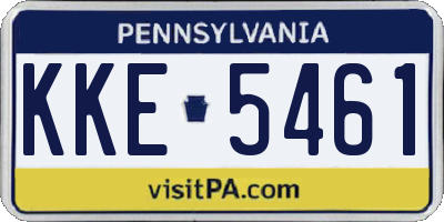PA license plate KKE5461