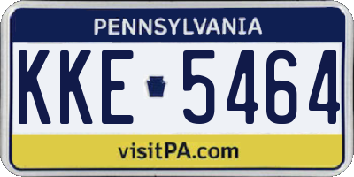 PA license plate KKE5464