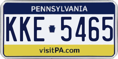 PA license plate KKE5465