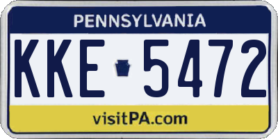 PA license plate KKE5472