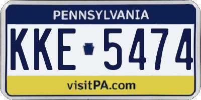 PA license plate KKE5474
