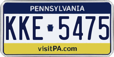 PA license plate KKE5475