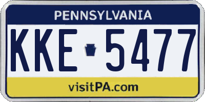 PA license plate KKE5477