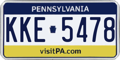 PA license plate KKE5478