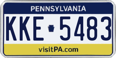 PA license plate KKE5483