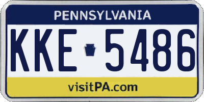 PA license plate KKE5486