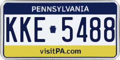 PA license plate KKE5488