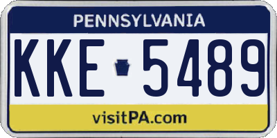 PA license plate KKE5489