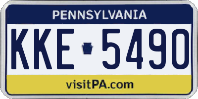 PA license plate KKE5490