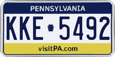 PA license plate KKE5492