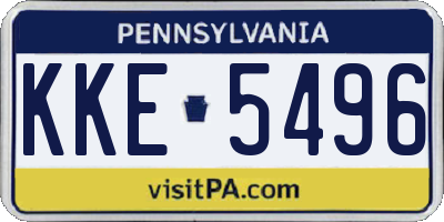 PA license plate KKE5496