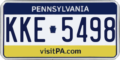 PA license plate KKE5498