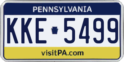 PA license plate KKE5499