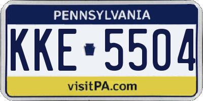 PA license plate KKE5504
