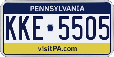 PA license plate KKE5505