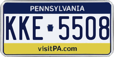 PA license plate KKE5508