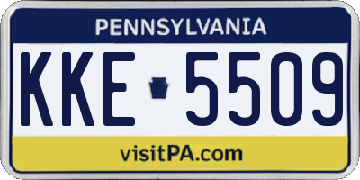 PA license plate KKE5509