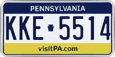 PA license plate KKE5514
