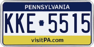 PA license plate KKE5515