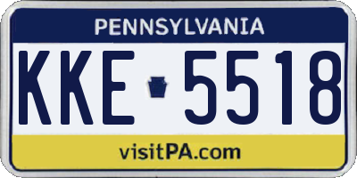PA license plate KKE5518