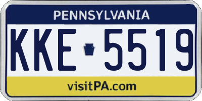 PA license plate KKE5519