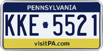 PA license plate KKE5521