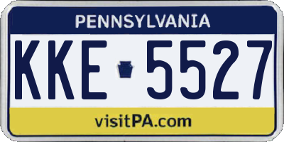PA license plate KKE5527