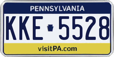 PA license plate KKE5528