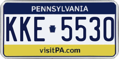 PA license plate KKE5530