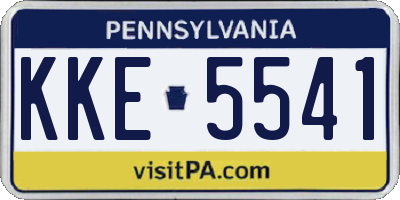 PA license plate KKE5541