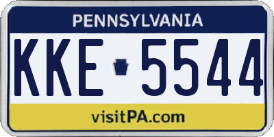 PA license plate KKE5544