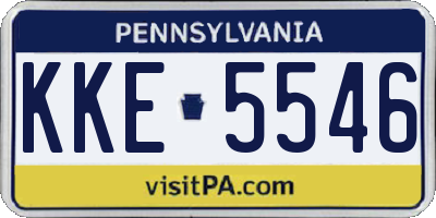 PA license plate KKE5546