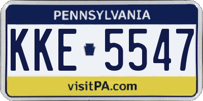 PA license plate KKE5547