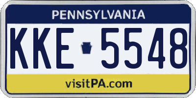 PA license plate KKE5548
