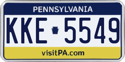 PA license plate KKE5549