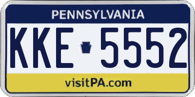 PA license plate KKE5552