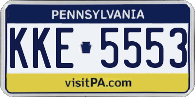 PA license plate KKE5553