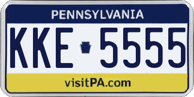 PA license plate KKE5555