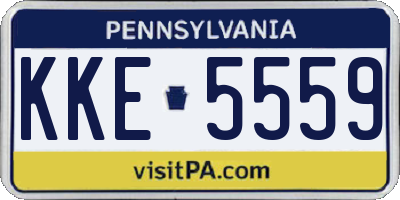 PA license plate KKE5559