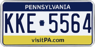 PA license plate KKE5564